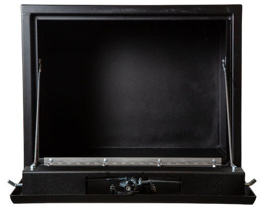 18x18x48 Inch Textured Matte Black Steel Underbody Truck Box With 3-Point Latch