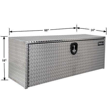 18x24x60 Inch Diamond Tread Aluminum Underbody Truck Box with 3-Pt. Latch