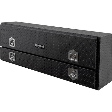Load image into Gallery viewer, 21x13x60 Inch Matte Black Diamond Tread Aluminum Pick-Up Contractor With Lower Door
