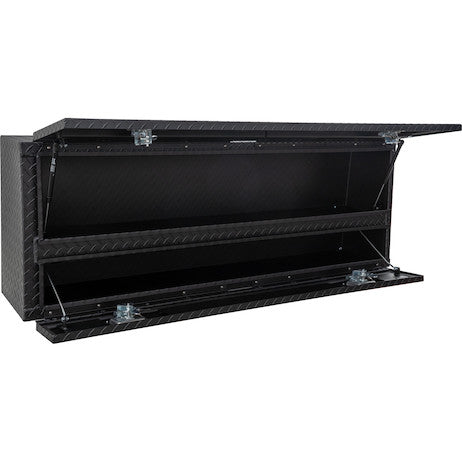 21x13x60 Inch Matte Black Diamond Tread Aluminum Pick-Up Contractor With Lower Door