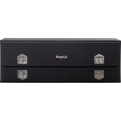 Load image into Gallery viewer, 21x13x60 Inch Matte Black Diamond Tread Aluminum Pick-Up Contractor With Lower Door

