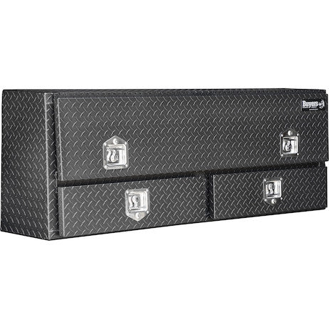 21x13x60 Inch Matte Black Diamond Tread Aluminum Contractor Truck Box With Drawers