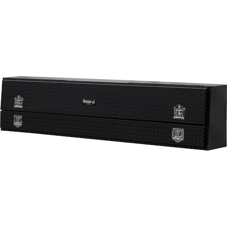 Load image into Gallery viewer, 21x13x88 Inch Matte Black Diamond Tread Aluminum Pick-Up Contractor With Lower Door
