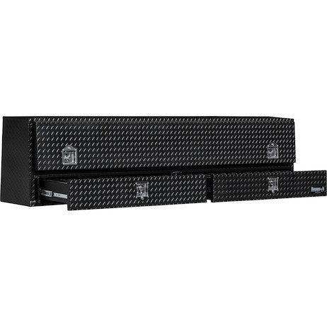 21x13x88 Inch Matte Black Diamond Tread Aluminum Contractor Truck Box With Drawers