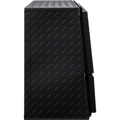 Load image into Gallery viewer, 21x13x96 Inch Matte Black Diamond Tread Aluminum Pick-Up Contractor With Lower Door

