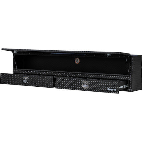21x13x 96 Inch Matte Black Diamond Tread Aluminum Contractor Truck Box With Drawers