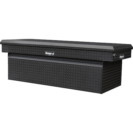 Load image into Gallery viewer, 23x27x71 Inch Textured Matte Black Diamond Tread Aluminum Crossover Truck Box
