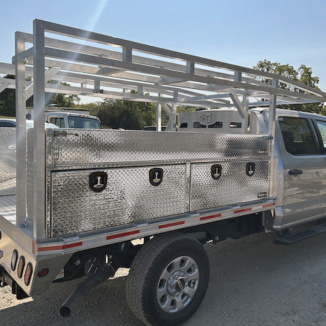 9.5x16x96 Heavy-Duty Diamond Tread Aluminum Open-Top Cargo Basket With Drop Door