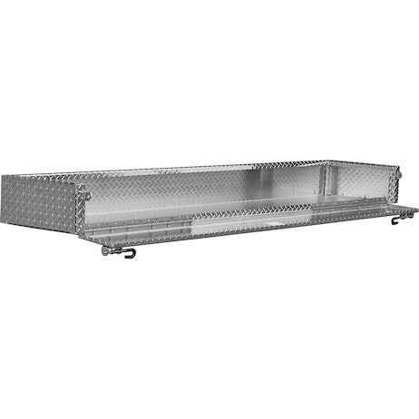 9.5x18x96 Heavy-Duty Diamond Tread Aluminum Open-Top Cargo Basket With Drop Door