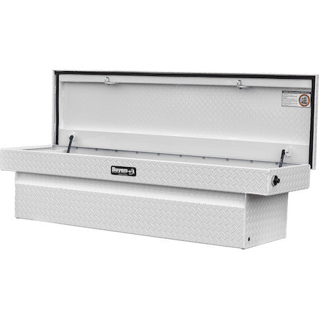 18x20x71 Inch Gloss White Diamond Tread Aluminum Crossover Truck Tool Box
