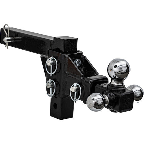 Load image into Gallery viewer, Adjustable Tri-Ball Hitch Solid Shank With Chrome Balls
