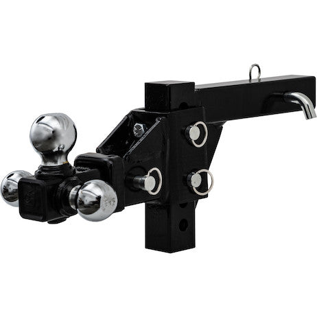 Load image into Gallery viewer, Adjustable Tri-Ball Hitch Solid Shank With Chrome Balls

