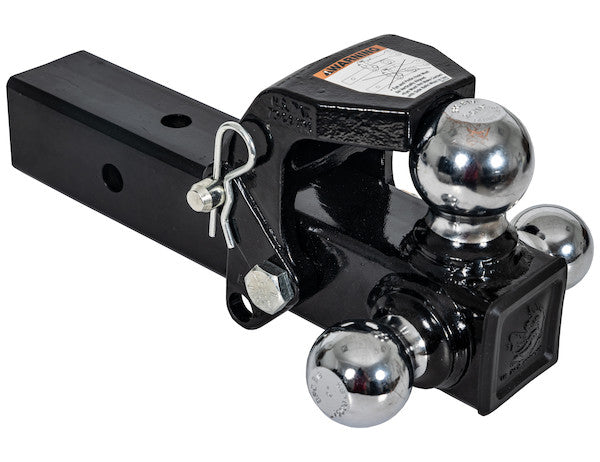 Load image into Gallery viewer, Tri-Ball Hitch with Pintle Hook and Chrome Towing Balls - 2-1/2 Inch Receiver
