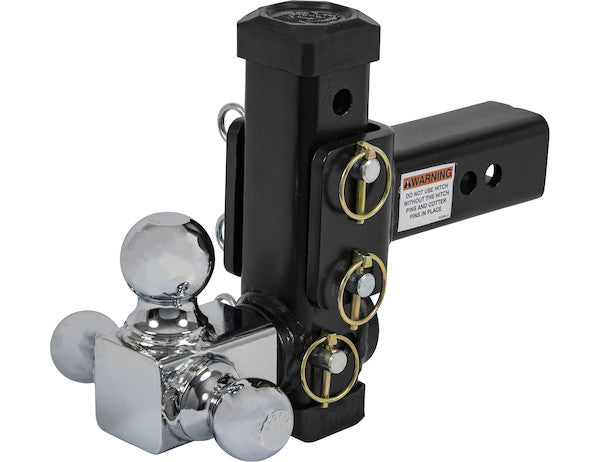 Load image into Gallery viewer, Adjustable Tri-Ball Hitch with Chrome Towing Balls for 2-1/2 Inch Hitch Receivers
