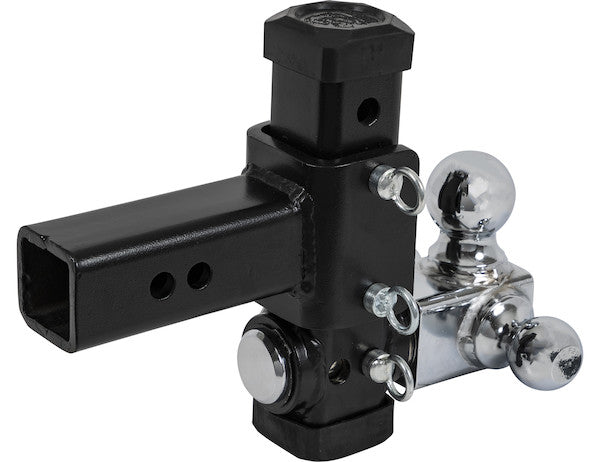 Load image into Gallery viewer, Adjustable Tri-Ball Hitch with Chrome Towing Balls for 2-1/2 Inch Hitch Receivers
