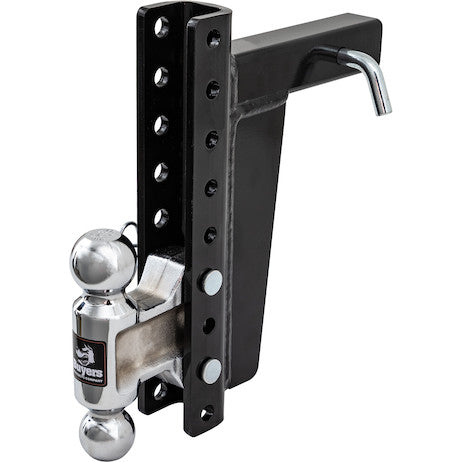Adjustable Dual Ball Hitch with 2" & 2-5/16" Towing Balls for 2" Hitch Receivers - 10" Drop