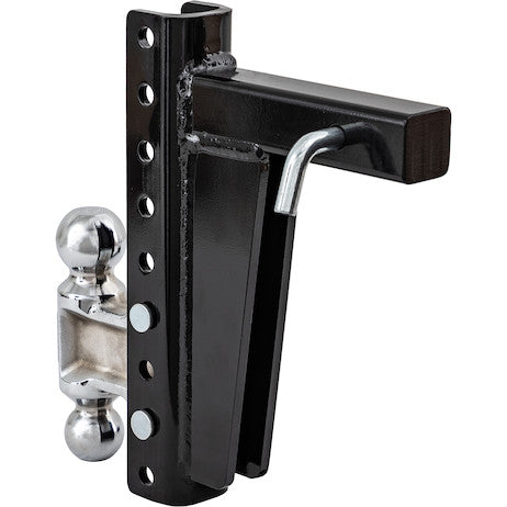 Adjustable Dual Ball Hitch with 2" & 2-5/16" Towing Balls for 2" Hitch Receivers - 10" Drop