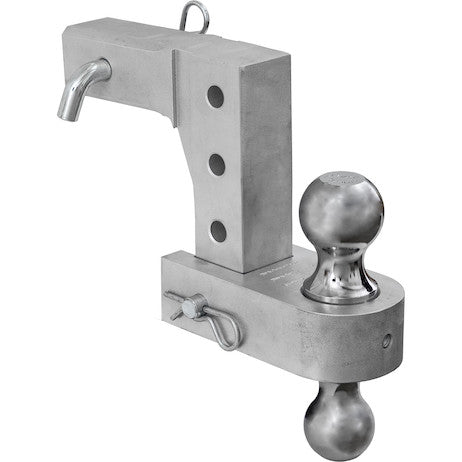 Load image into Gallery viewer, Adjustable Dual Ball Hitch with Chrome Towing Balls for 2 Inch Hitch Receivers
