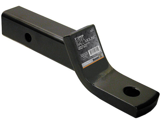2 Inch Ball Mount With 4 Inch Drop x 8 Inch Long Tube Black