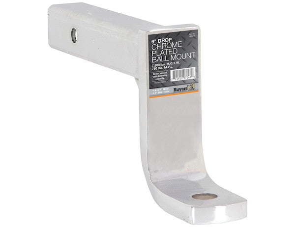 Load image into Gallery viewer, 2 Inch Ball Mount With 6 Inch Drop x 10 Inch Long Tube Chrome
