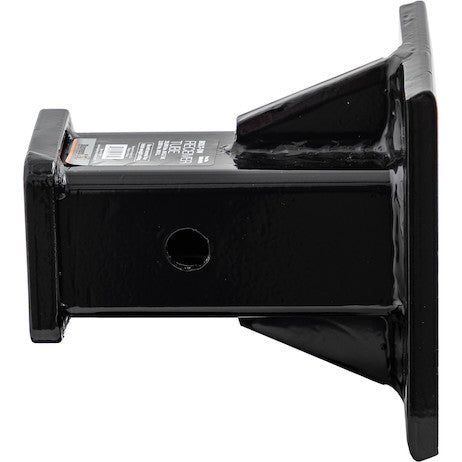 Black Receiver Tube 2 Inch I.D. x 6 Inch Long Welded To 1/2 Inch Mounting Plate