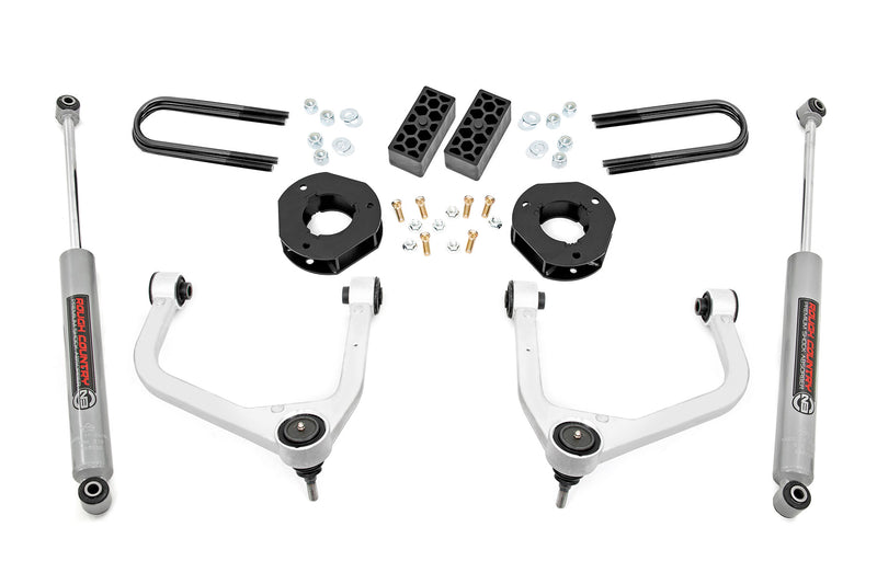 Load image into Gallery viewer, Rough Country 3.5 Inch Lift Kit, Rear Mono Leaf, N3 Rear Shocks - 2025-2026 Chevrolet Silverado 1500
