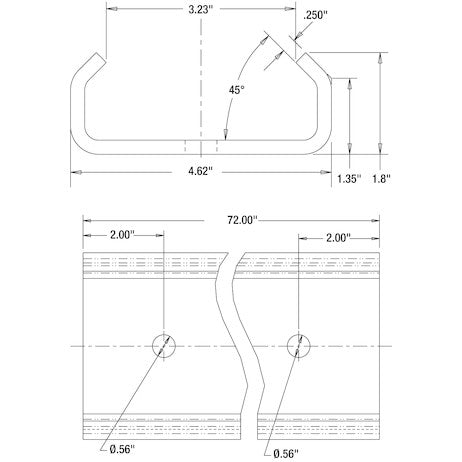 72 in. Steel Sliding Winch Track