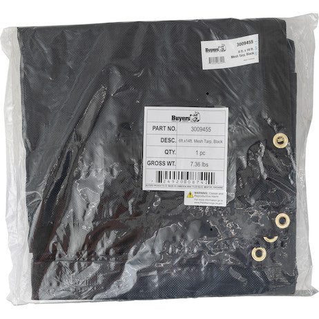 Heavy Duty Black Mesh Tarp 6 x 14 Foot