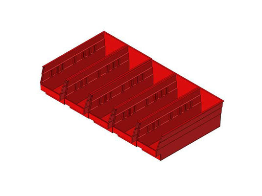 Bin Package for 12" x 24" Bin Shelf, 4-1/8" Wide Bins, 5 Pack, QSB101
