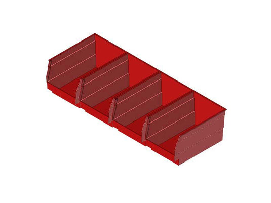 Bin Package for 10" x 24" Bin Shelf, 6" Wide Bins, 4 Pack, QUS221
