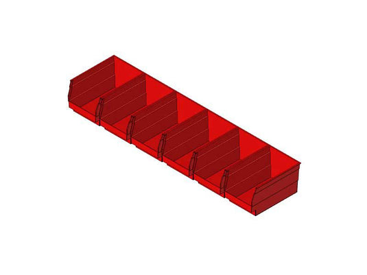 Bin Package for 10" x 36" Bin Shelf, 6" Wide Bins, 6 Pack, QUS221