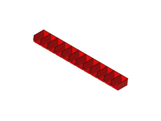 Bin Package for 10" x 72" Bin Shelf, 6" Wide Bins, 12 Pack, QUS221