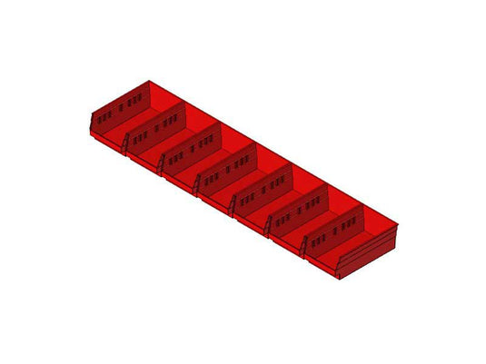 Bin Package for 12" x 48" Bin Shelf, 6-5/8" Wide Bins, 7 Pack, QSB102