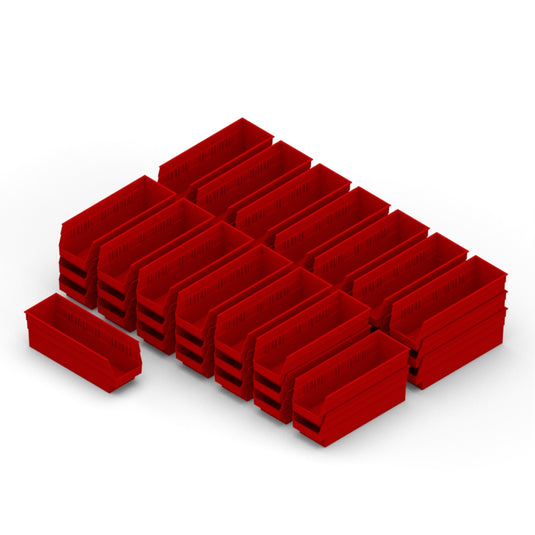 Red Plastic Bin, 4-1/8"L x 11-3/16"D x 4"H, 36 Per Case, Bulk Buy
