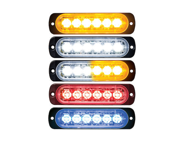 Load image into Gallery viewer, Thin 4.5 Inch Amber/Clear Horizontal LED Strobe Light

