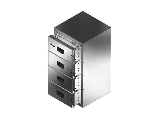 Four Drawer Unit, 18-1/4"L x 18-1/4"D x 35-1/2"H