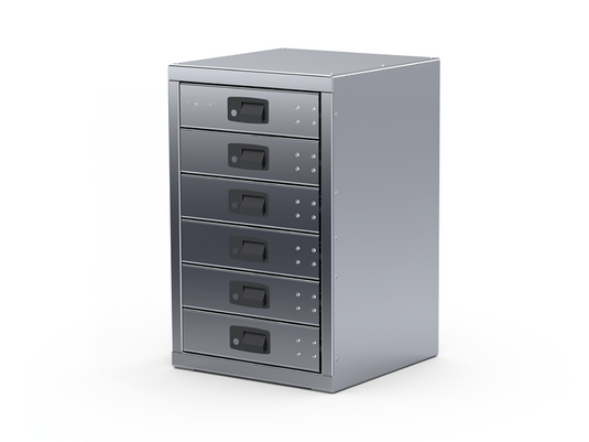 Six Drawer Unit, 18-1/4"L x 18-1/4"D x 28-1/2"H