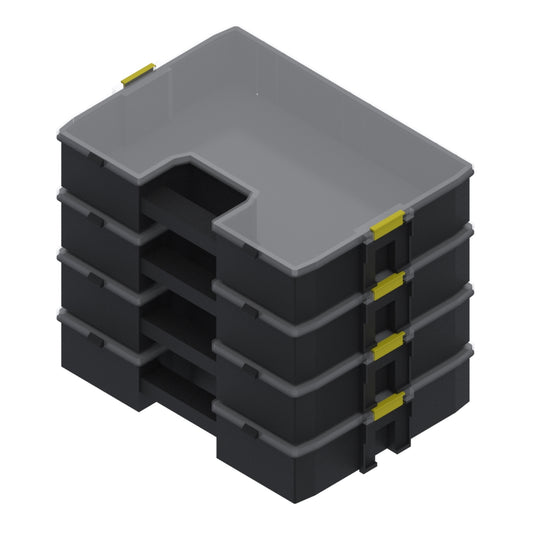 Parts Tote, 4 Pack, 17-3/8"L x 13"D x 3-1/2"H