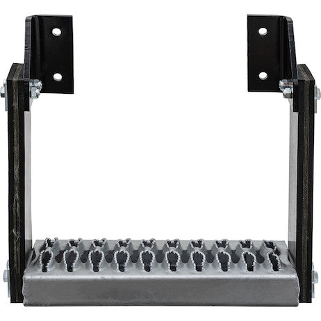 Load image into Gallery viewer, Flexible Rubber Step with Vertical Mounts and Galvanized Steel Diamond Deck-Span Tread - 12x11 Inch
