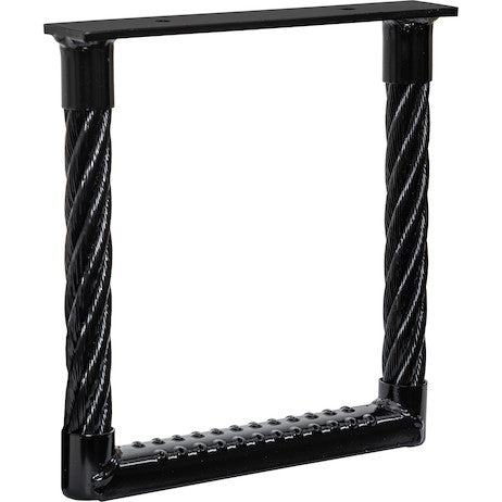 Black Powder Coated Cable Type Truck Step - 12 x 12 x 1.38 Inch Deep