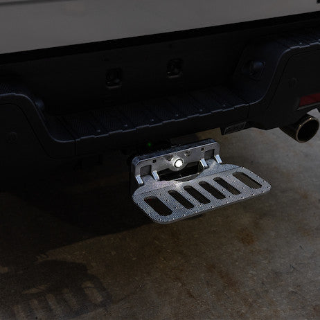 Load image into Gallery viewer, Aluminum Chrome Plated Folding Step with 2 Inch Hitch Receiver
