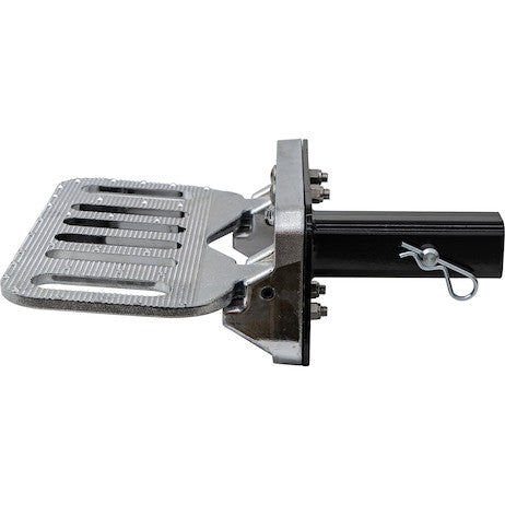 Aluminum Chrome Plated Folding Step with 2 1/2 Inch Hitch Receiver
