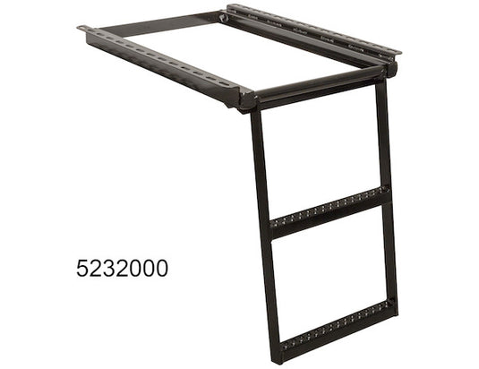 2-Rung Black Black Powder-Coated Retractable Truck Step