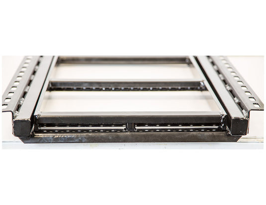 2-Rung Black Black Powder-Coated Retractable Truck Step
