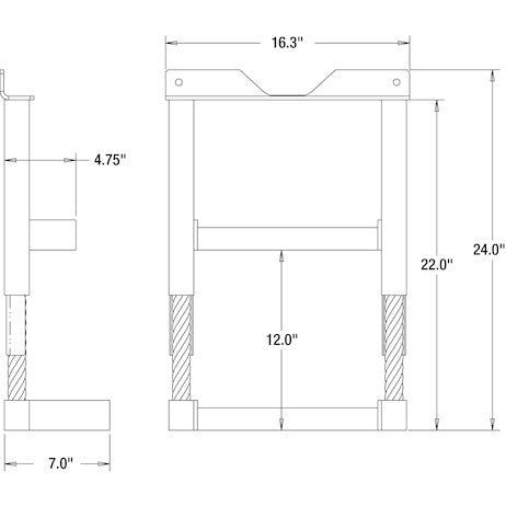 Load image into Gallery viewer, Black Powder Coated Cable Type Truck Step - 22H x 16W x 7D
