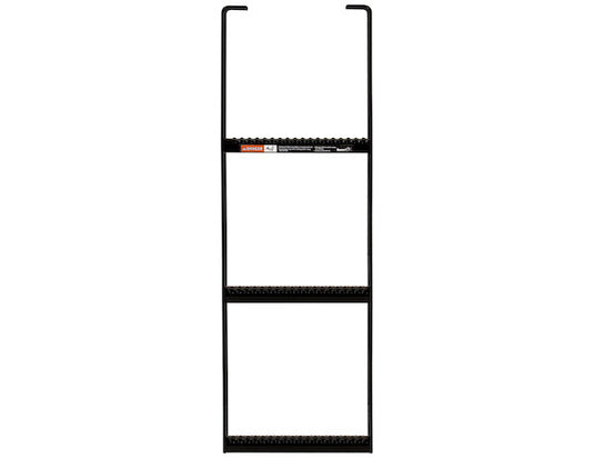 Black Powder Coated 3-Rung Steel Truck Step with Anti-Slip Step - 12.5 x 36 Inch