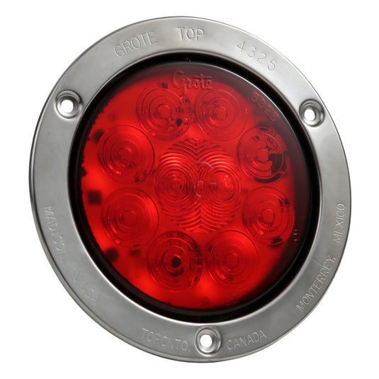 SuperNova® 4" 10-Diode Pattern LED Stop Tail Turn Lights, Hard Shell Connector, Stainless-Steel Flange - 53142 - Grote