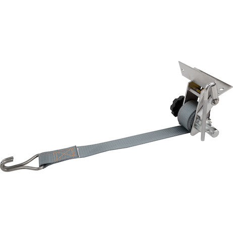 1-1/2 Inch x 7 Foot Ladder Rack Ratchet Tie Down Angle Mount With Double J Hooks