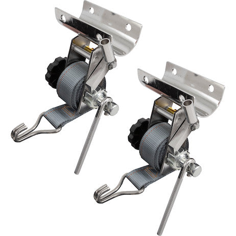 1-1/2 Inch x 7 Foot Ladder Rack Ratchet Tie Down Tube Mount With Double J Hooks