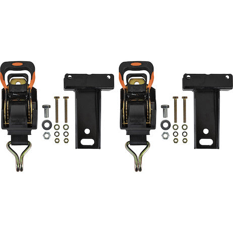 Load image into Gallery viewer, Spring Retracting Tie Downs for Round Tube Ladder Racks - Pair of 2 Mounts
